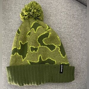 Patagonia unisex green Patagonia Powder Town Beanie pompom